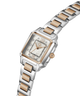 Two-tone watch with silver and rose gold band on a white background lifestyle