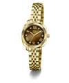 Gc Flair Coussin Mini Small Size Metal with a brown dial on a white background