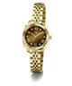 Gc Flair Coussin Mini Small Size Metal with a brown dial on a white background