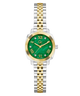 Two-tone Gc Flair Coussin Mini Small Size Metal with green face and gold accents on a white background