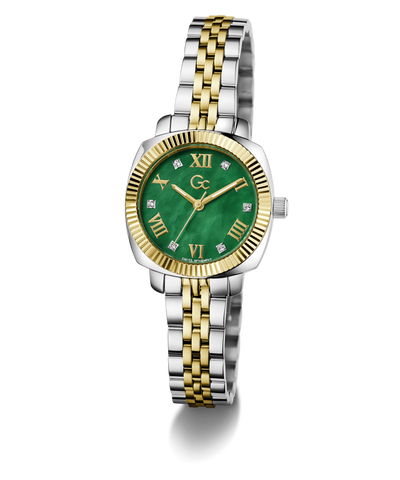 Two-tone Gc Flair Coussin Mini Small Size Metal with a green face on a white background