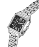 Silver Gc SquareCut Metal wristwatch with a black face on a white background lifestyle