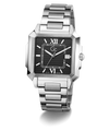 Silver Gc SquareCut Metal watch with black dial on a white background