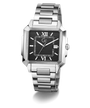 Silver Gc SquareCut Metal watch with black dial on a white background