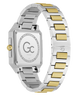 Two-tone silver and gold Gc SquareCut Metal watch with GC brand logo on a white background