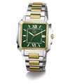 Gc SquareCut Metal Watch with green face and gold accents on a white background