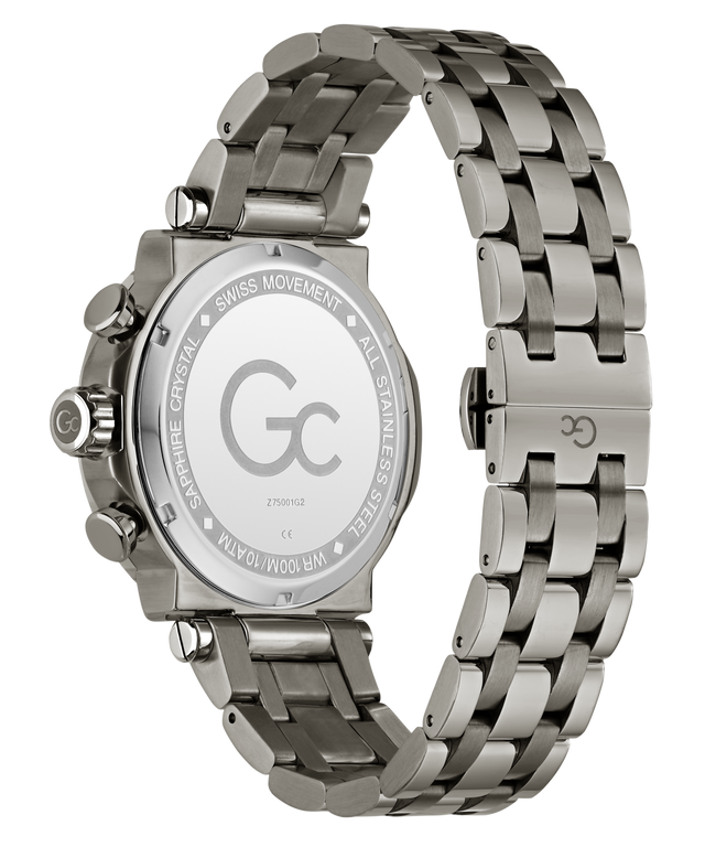 Gc TechnoForce Chrono Metal watch with detailed face and brand logo on a white background