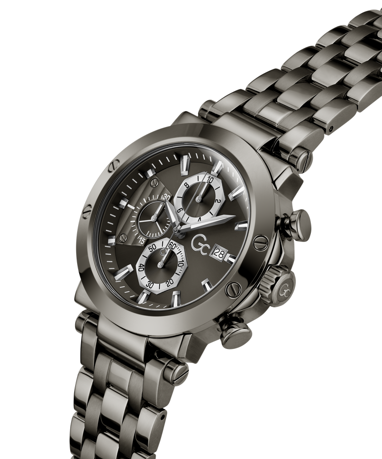 Gc TechnoForce Chrono Metal watch with detailed face on a white background lifestyle