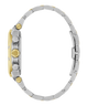 Close-up of a Gc TechnoForce Chrono Metal watch with a silver and gold band on a white background