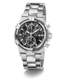 Silver Gc IronForce Chrono Metal with black dial on a white background