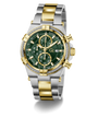Two-toned Gc IronForce Chrono Metal with green face and gold accents on a white background