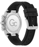 Gc IronForce Chrono Silicone with black strap and silver case on a white background