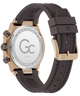 Gc IronForce Chrono Silicone with black strap and rose gold case on a white background