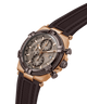 Luxury Gc IronForce Chrono Silicone with black strap and gold case on white background lifestyle