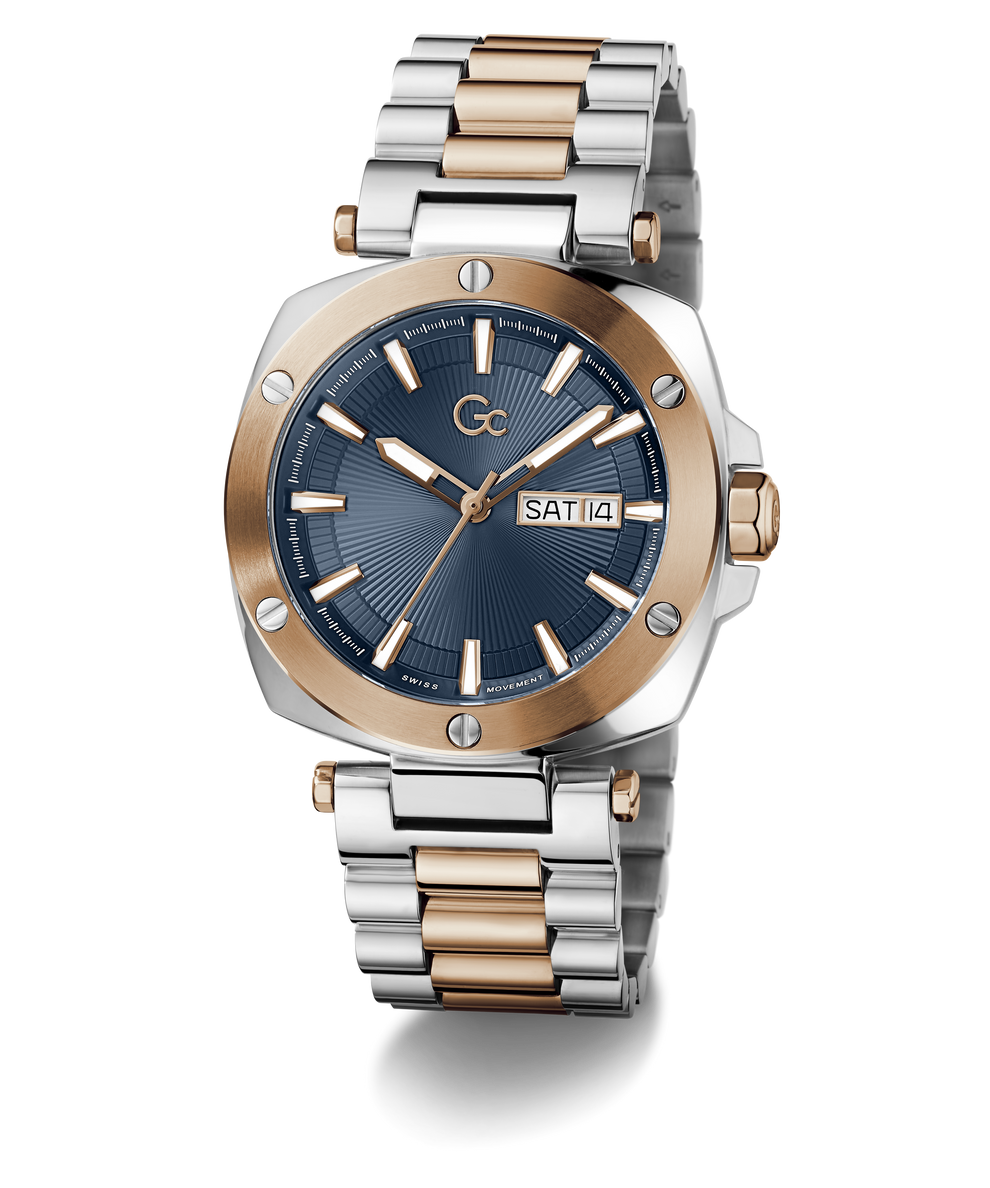 Two-tone Gc Nobilis Metal with silver and rose gold band on a white background