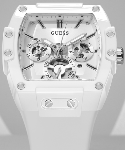 GW0203G2 GUESS Mens 41mm White Multi-function Trend Watch image lifestyle zoom