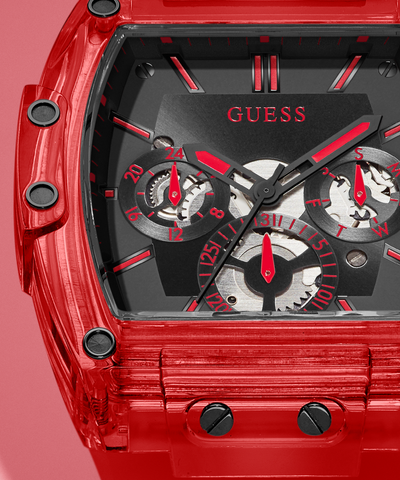 GUESS Mens Red Multi-function Watch lifestyle image zoom