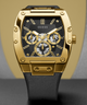 GW0202G1 GUESS Mens 41mm Black & Gold-Tone Multi-function Trend Watch caseback (with attachment) image lifestyle zoom