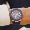 GW0853G3 GUESS Mens Blue Rose Gold Tone Multi-function Watch video