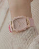 GUESS Sparkling PInk BCA watch on wrist