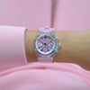 GW0438L7 GUESS Ladies Pink Clear Multi-function Watch  video