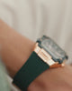 video of GUESS Mens Green Rose Gold Tone Multifunction Watch