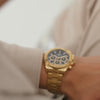 GUESS Mens Gold Tone Analog Watch video