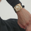 video of GUESS Mens Black Gold Tone Analog Watch