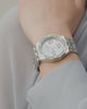GUESS Ladies Silver Tone Multi-function Watch video watch on wrist