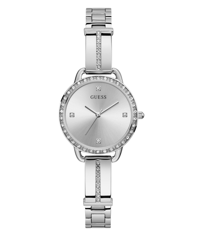 GW0022L1 GUESS Ladies 30mm Silver-Tone Analog Dress Watch primary image