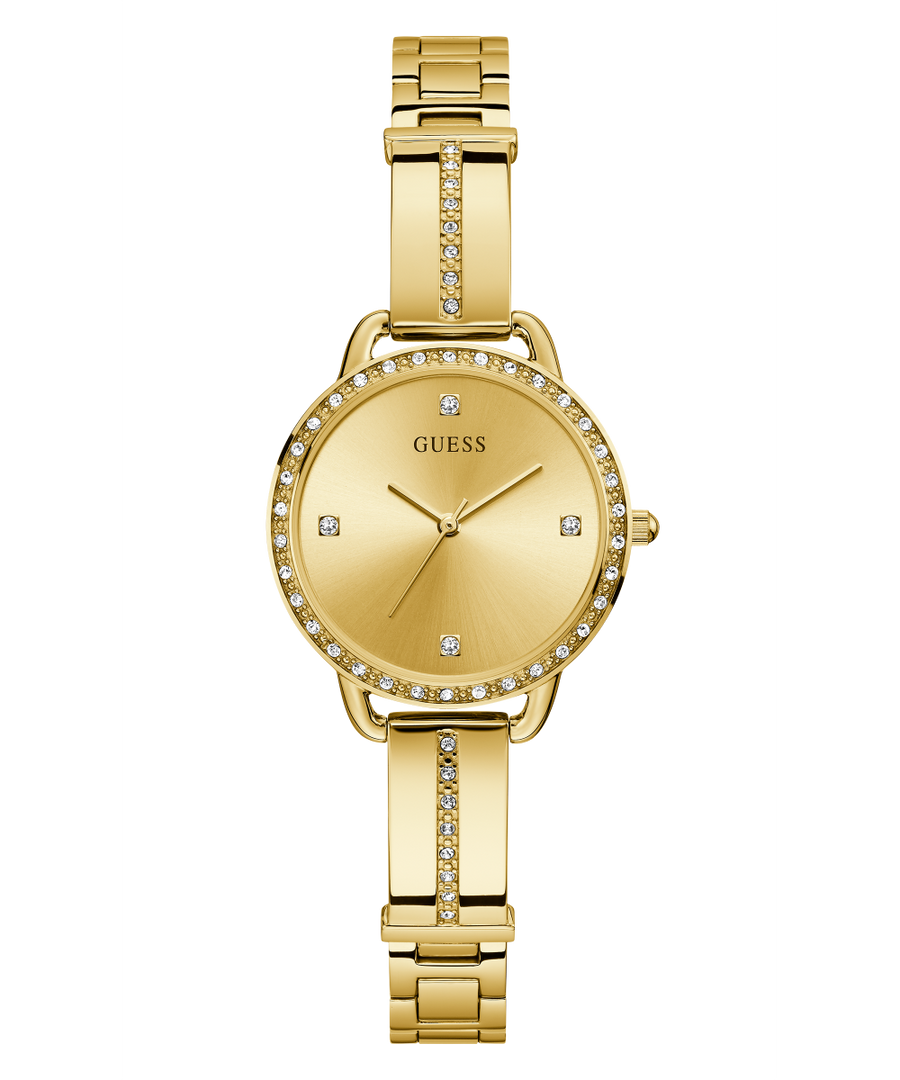 GW0022L2 GUESS Ladies 30mm Gold-Tone Analog Dress Watch primary image