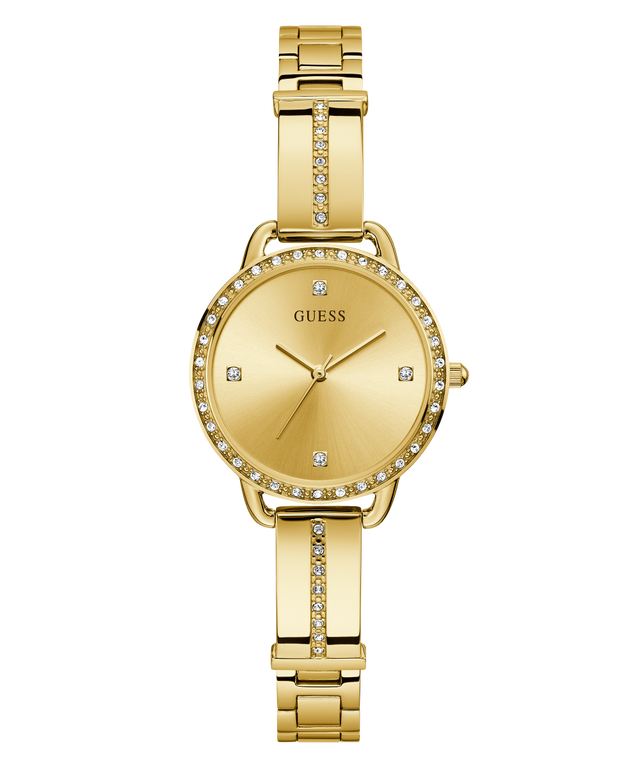 GW0022L2 GUESS Ladies 30mm Gold-Tone Analog Dress Watch primary image