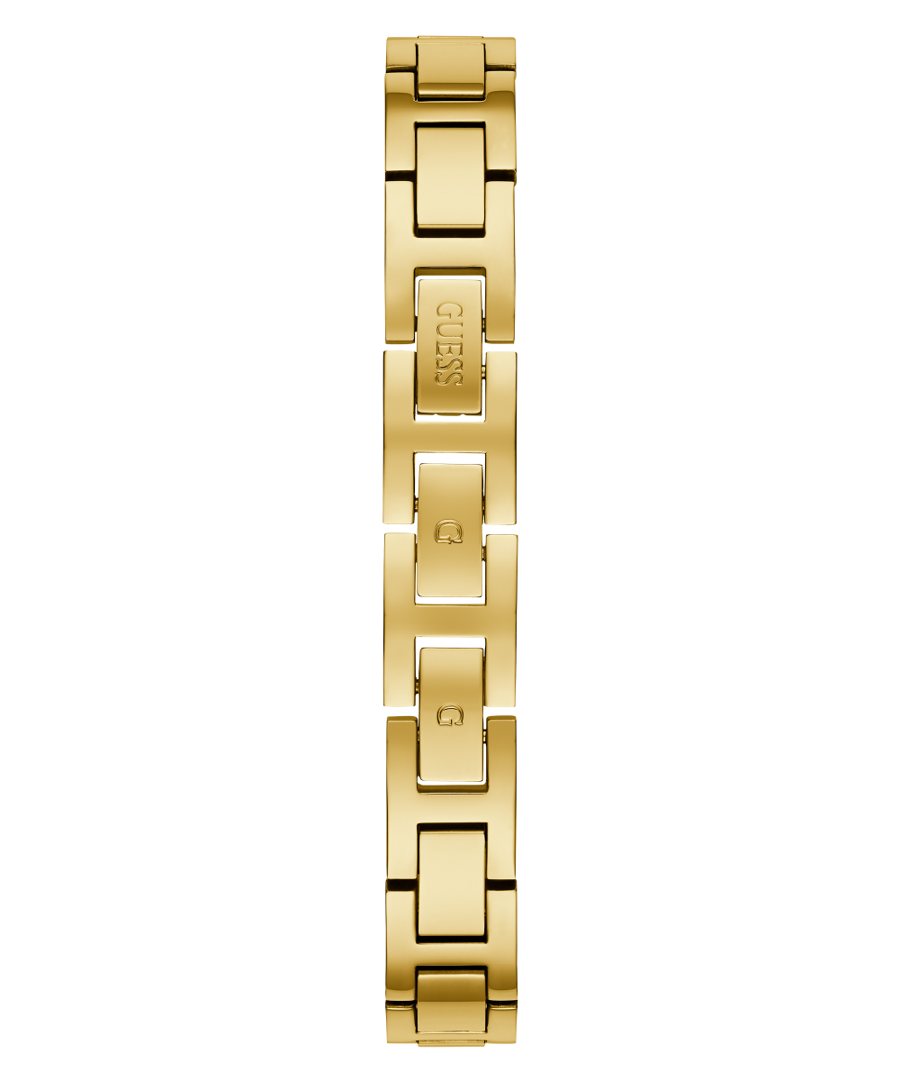 Guess Ladies Gold Watch Crystals Sunray Champagne White Dial Chain Gold  Bracelet W1030L2