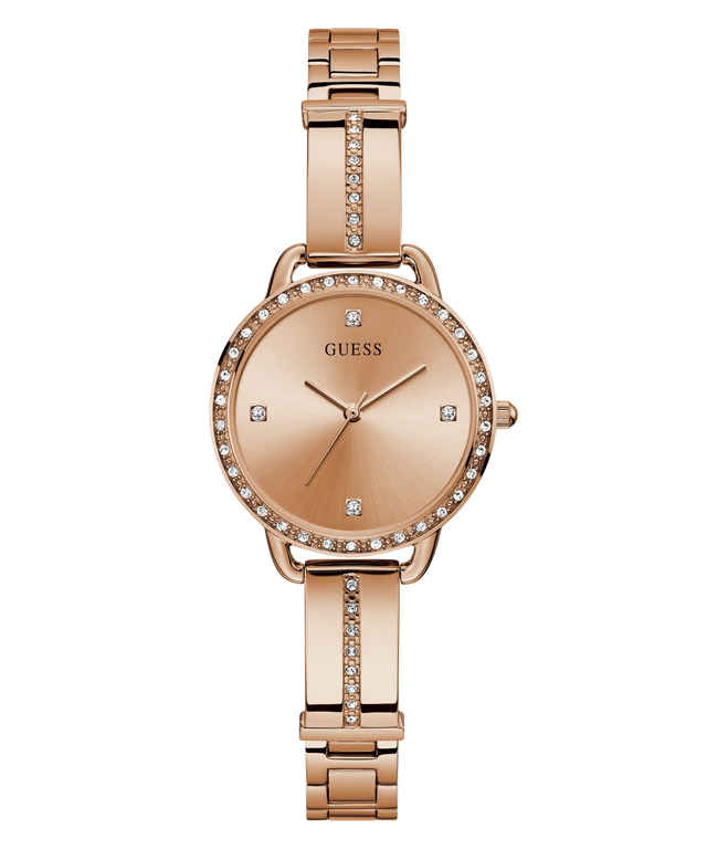 GW0022L3 GUESS Ladies 30mm Rose Gold-Tone Analog Dress Watch primary image