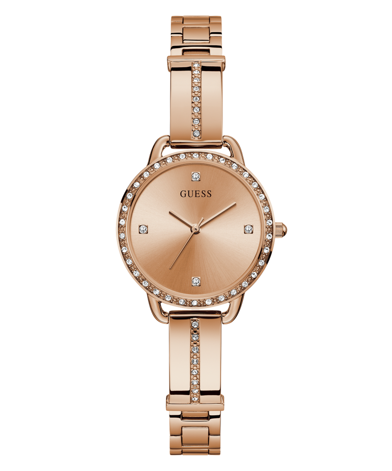 GW0022L3 GUESS Ladies 30mm Rose Gold-Tone Analog Dress Watch primary image