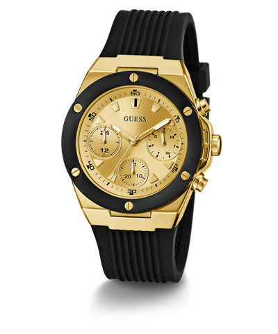 GW0030L2 GUESS Ladies 39mm Black & Gold-Tone Multi-function Sport Watch alternate image