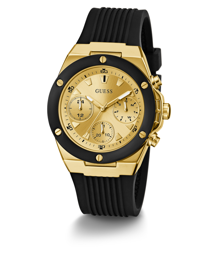 GW0030L2 GUESS Ladies 39mm Black & Gold-Tone Multi-function Sport Watch alternate image