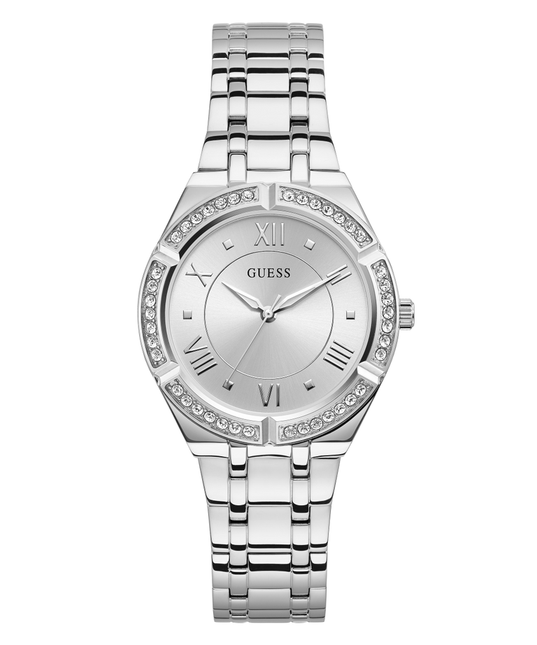 GW0033L1 GUESS Ladies 36mm Silver-Tone Analog Sport Watch primary image