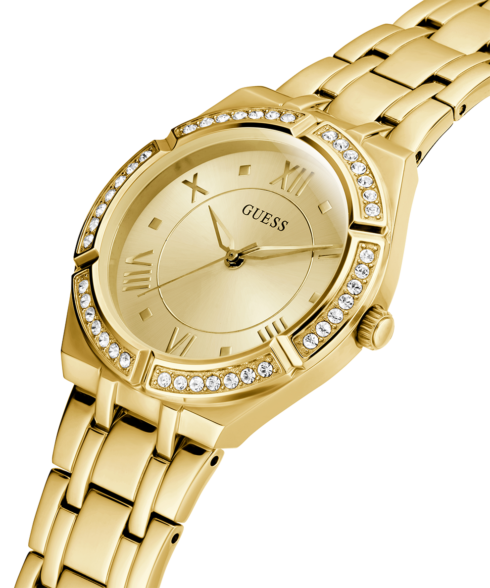 GW0033L2 GUESS Ladies 36mm Gold-Tone Analog Sport Watch caseback (with attachment) image lifestyle