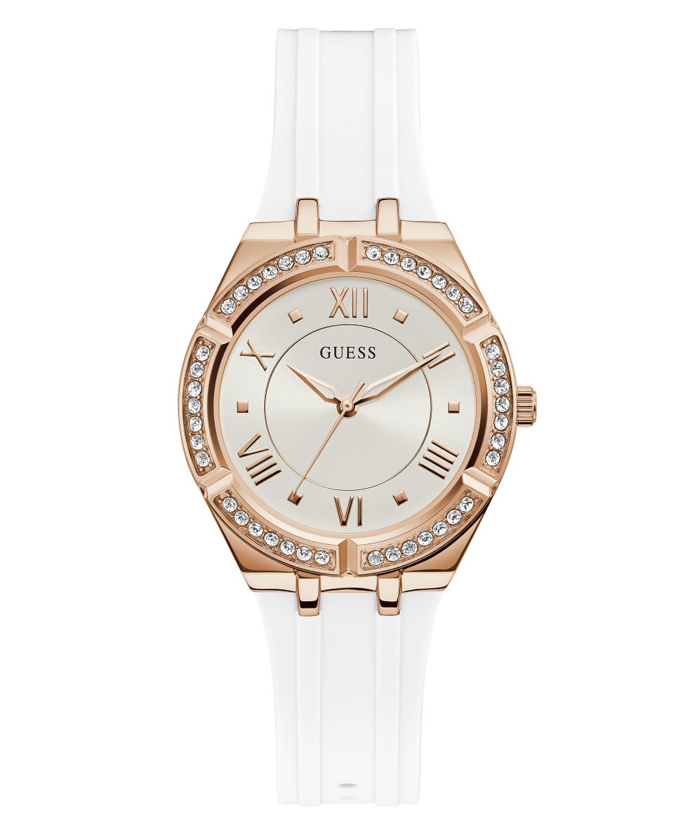 GW0034L2 GUESS Ladies 36mm White & Rose Gold-Tone Analog Sport Watch primary image