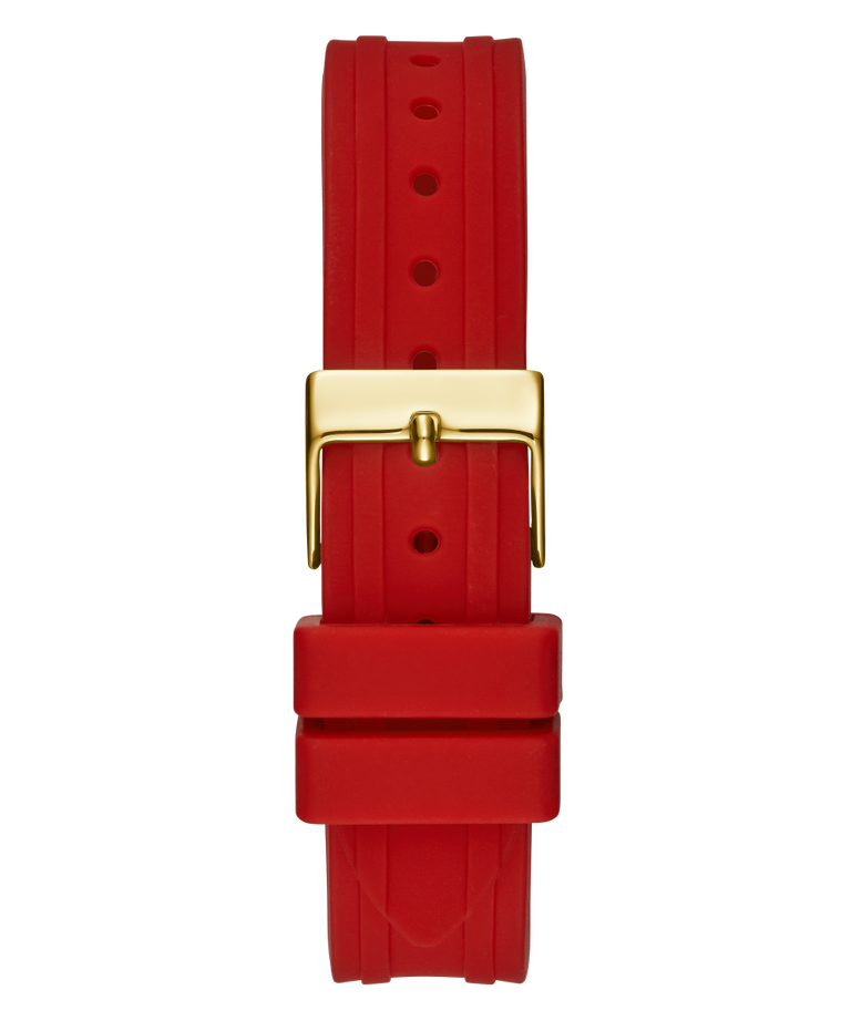 GW0034L6 GUESS Ladies 36mm Red & Gold-Tone Analog Sport Watch strap image