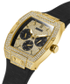 GW0048G2 GUESS Mens 51mm Black & Gold-Tone Multi-function Trend Watch caseback (with attachment) image lifestyle