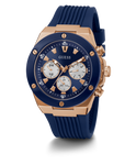 GW0057G2 GUESS Mens 46mm Blue & Rose Gold-Tone Multi-function Sport Watch alternate image