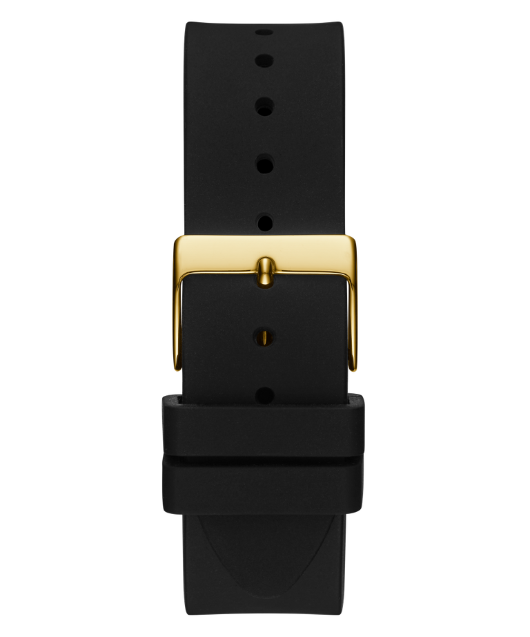 GW0109L1 GUESS Ladies 39mm Black & Gold-Tone Analog Trend Watch strap image