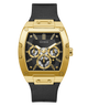 GW0202G1 GUESS Mens 41mm Black & Gold-Tone Multi-function Trend Watch primary image