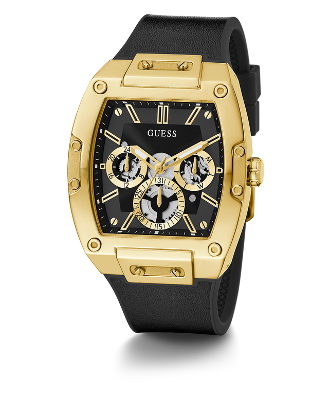 GW0202G1 GUESS Mens 41mm Black & Gold-Tone Multi-function Trend Watch alternate image