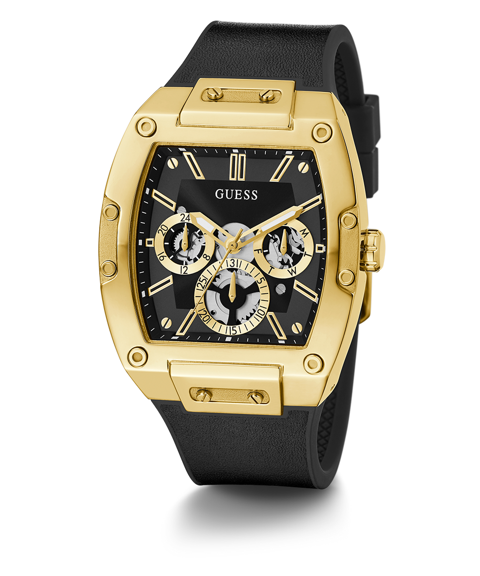 Tone GUESS Watches Watch Black Mens | Gold GUESS Multi-function US GW0202G1 -