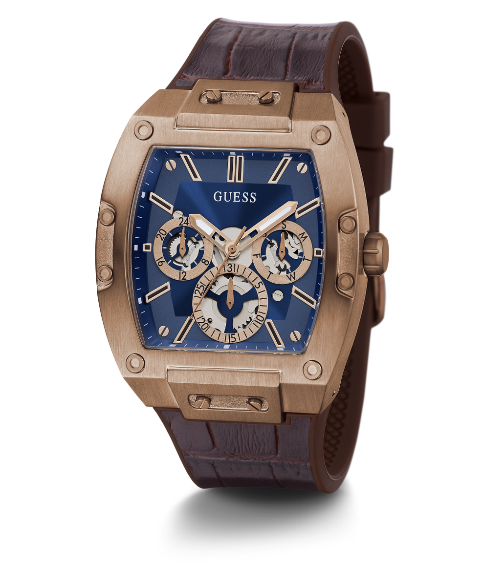 GUESS Mens Brown Coffee Multi function Watch