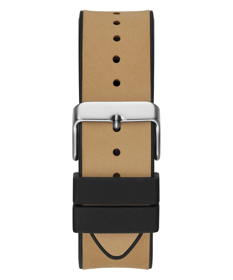 GW0202G3 GUESS Mens 43mm Beige & Silver-Tone Multi-function Trend Watch strap image