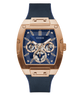 GW0202G4 GUESS Mens 43mm Blue & Rose Gold-Tone Multi-function Trend Watch primary image